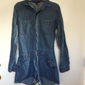 Women’s denim romper.